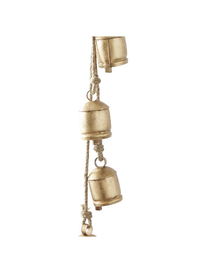 Deco 79 Rustic Metal Cowbell Decorative Bells, 4" x 3" x 29", Gold - Image 1