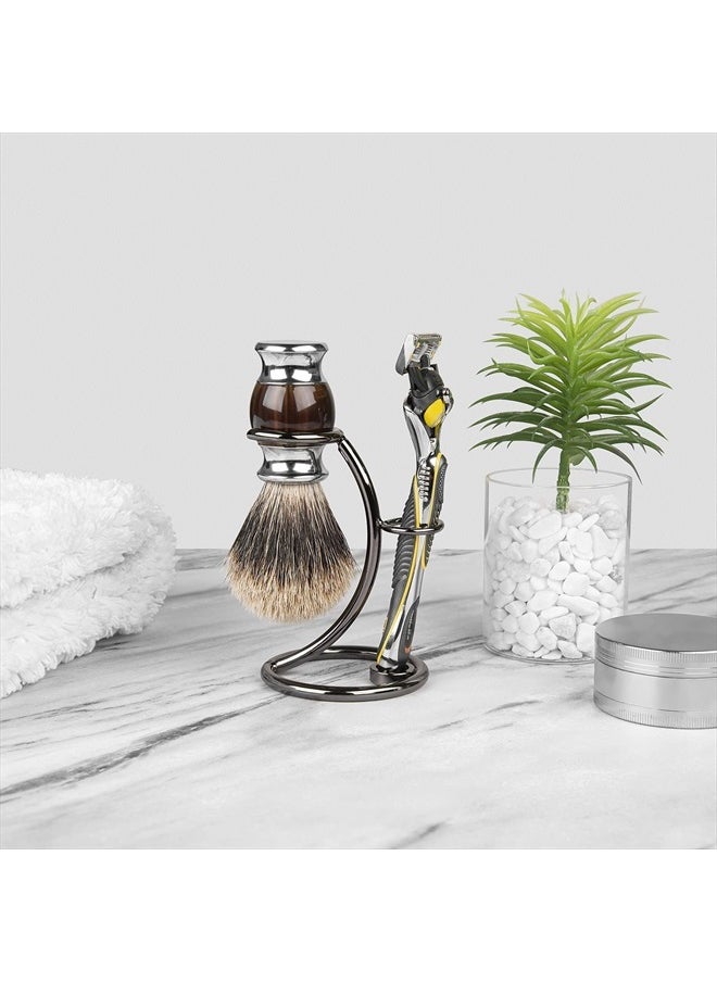 Linkidea Shower Shaving Brush Stand, Stainless Steel Safety Razor Holder, Comaptible with Vikings Blade Chieftain, Emperor Augustus Razor (Brushed Nickel)  - Image 5