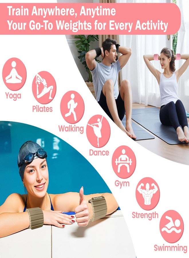 BestStone Wrist Weights & Ankle Weights – 2 Pack (1.1 lbs Each), Adjustable Arm, Leg & Hand Weights Set for Women, Magnetic Fitness Weights for Gym, Pilates, Walking, Yoga & Home Workout(Pink) - Image 5