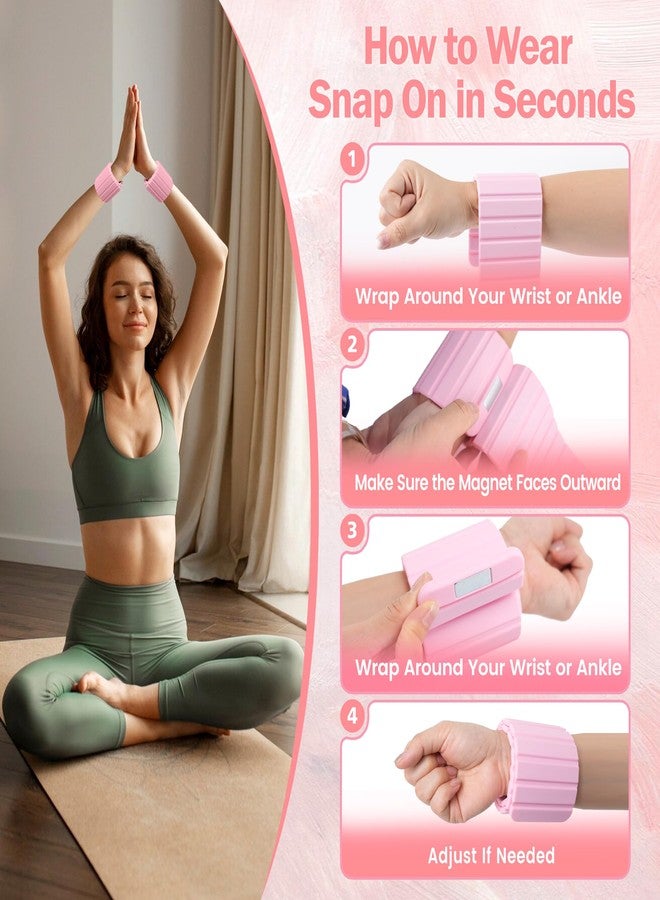 BestStone Wrist Weights & Ankle Weights – 2 Pack (1.1 lbs Each), Adjustable Arm, Leg & Hand Weights Set for Women, Magnetic Fitness Weights for Gym, Pilates, Walking, Yoga & Home Workout(Pink) - Image 4