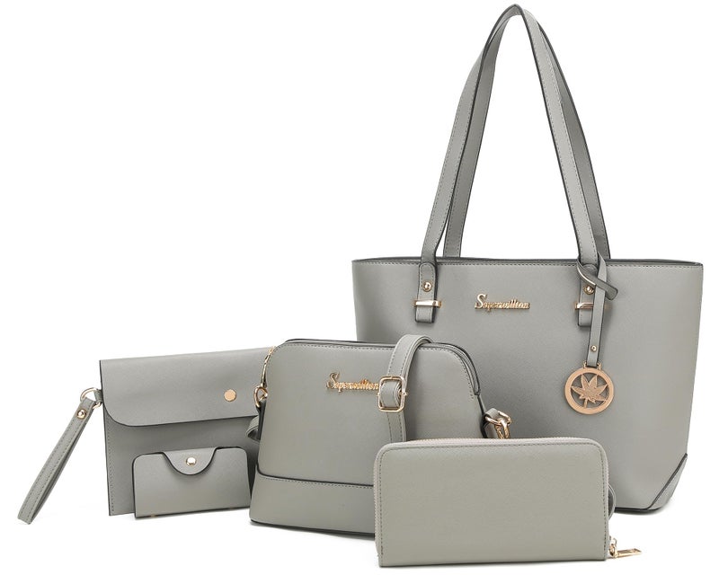 Soperwillton Handbags and Purses for Women Shoulder Tote Bags Top Handle Satchel Purse Set 5pcs - Image 1