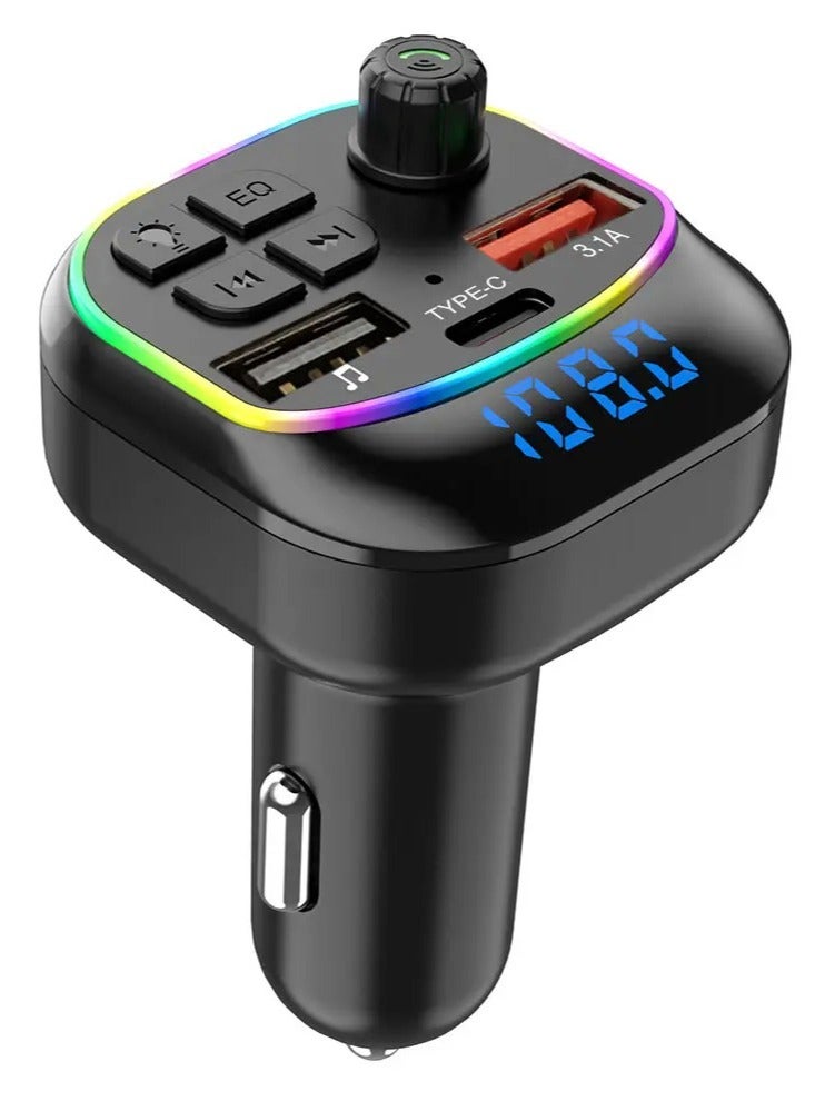 BOLICE BO-X11 BT5.3 FM Transmitter Car MP3 Player Dual USB fast charger Handsfree call Car kit FM modulator with LED light - Image 1
