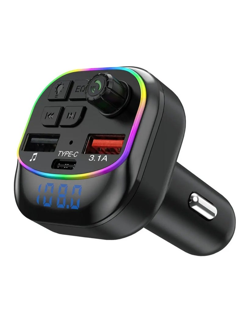 BOLICE BO-X11 BT5.3 FM Transmitter Car MP3 Player Dual USB fast charger Handsfree call Car kit FM modulator with LED light - Image 2