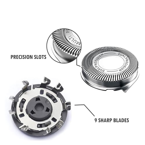 Gleway HQ8 Replacement Heads Compatible with Philips Electric Shavers, HQ8 Replacement Razor Blades Compatible with Norelco Aquatec HQ8 Series Shaving Head Upgraded for PT730 AT880 AT811, 6-Pack - Image 3