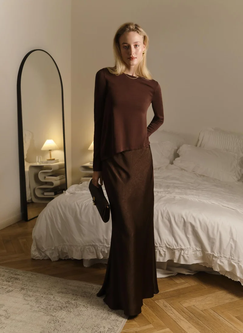 Lichi Jersey longlseeve with asymmetrical edge