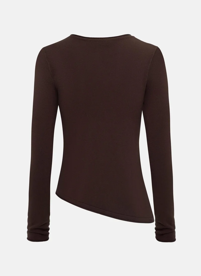 Lichi Jersey longlseeve with asymmetrical edge