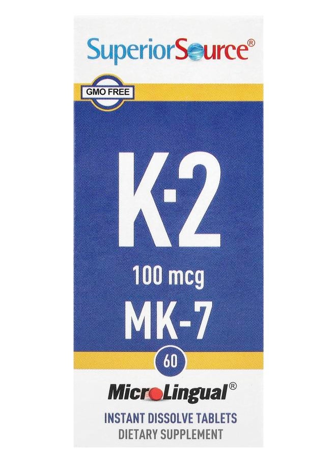 Superior Source Vitamin K-2 100 mcg 60 MicroLingual® Instant Dissolve Tablets 