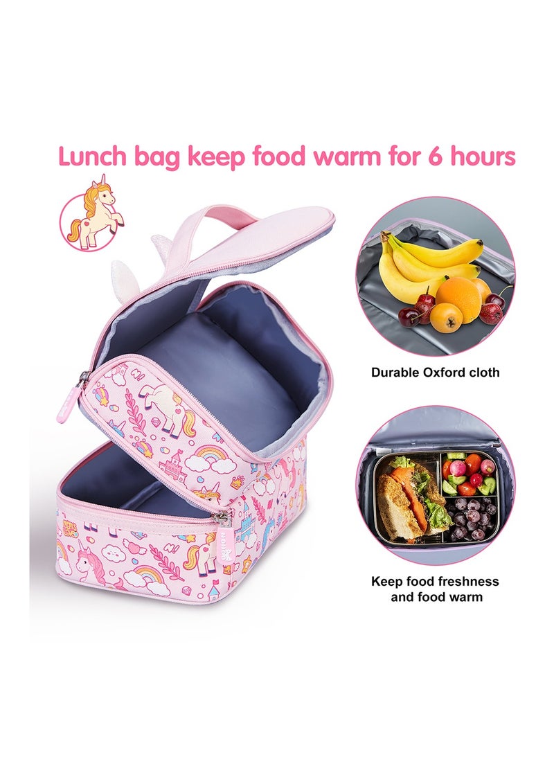 Nohoo Kids Insulated Lunch Bag Unicorn - Pink  - Image 3