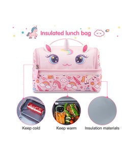 Nohoo Kids Insulated Lunch Bag Unicorn - Pink  - Image 4