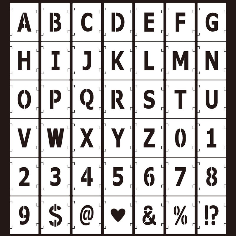 Devasya Crafts Letter Stencils Interlocking Stencils 4 Inch, 42Pcs Numbers Stencils Reusable Alphabet Stencils Templates Rock, Chalkboard, Signage and DIY Art Projects - Image 1