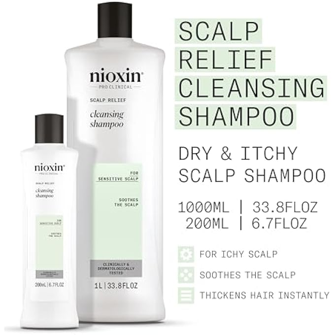 Nioxin SCALP RELIEF CLEANSING SHAMPOO - SHAMPOO FOR SENSITIVE SCALP, 6.7 FL OZ (PACKAGING MAY VARY) - Image 3