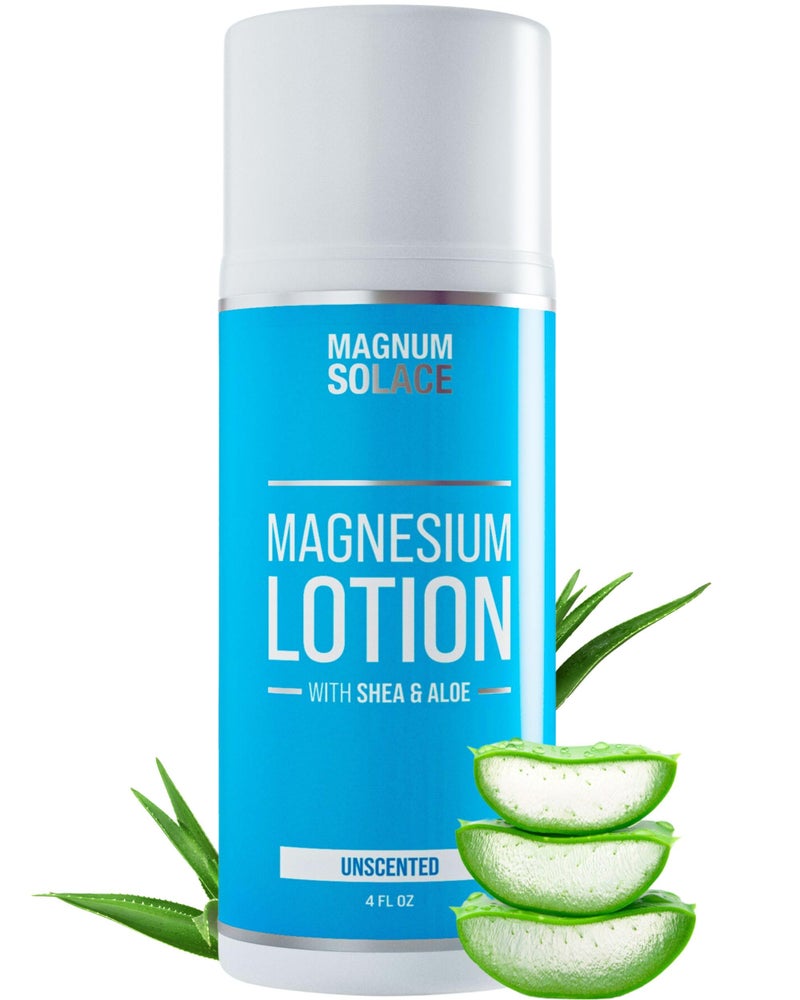 Magnum Solace Magnesium Lotion with Aloe & Shea â€“ Apply to Legs â€“ Alternative to Topical Magnesium Cream - Image 1