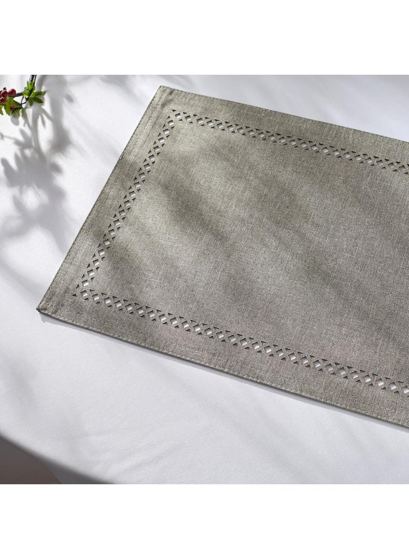 3 pcs Western dining mat, linen dining mat, embroidered hollow dining mat, anti slip and thermal insulation mat, cotton and linen dining mat - Image 3