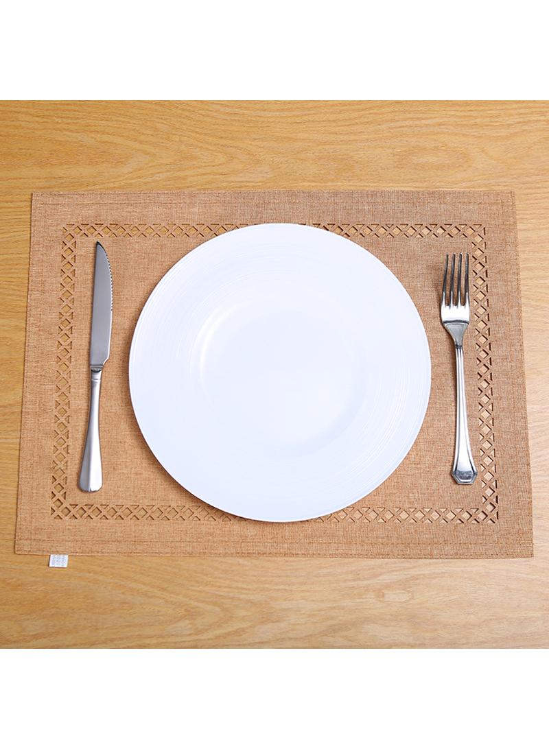3 pcs Western dining mat, linen dining mat, embroidered hollow dining mat, anti slip and thermal insulation mat, cotton and linen dining mat - Image 4