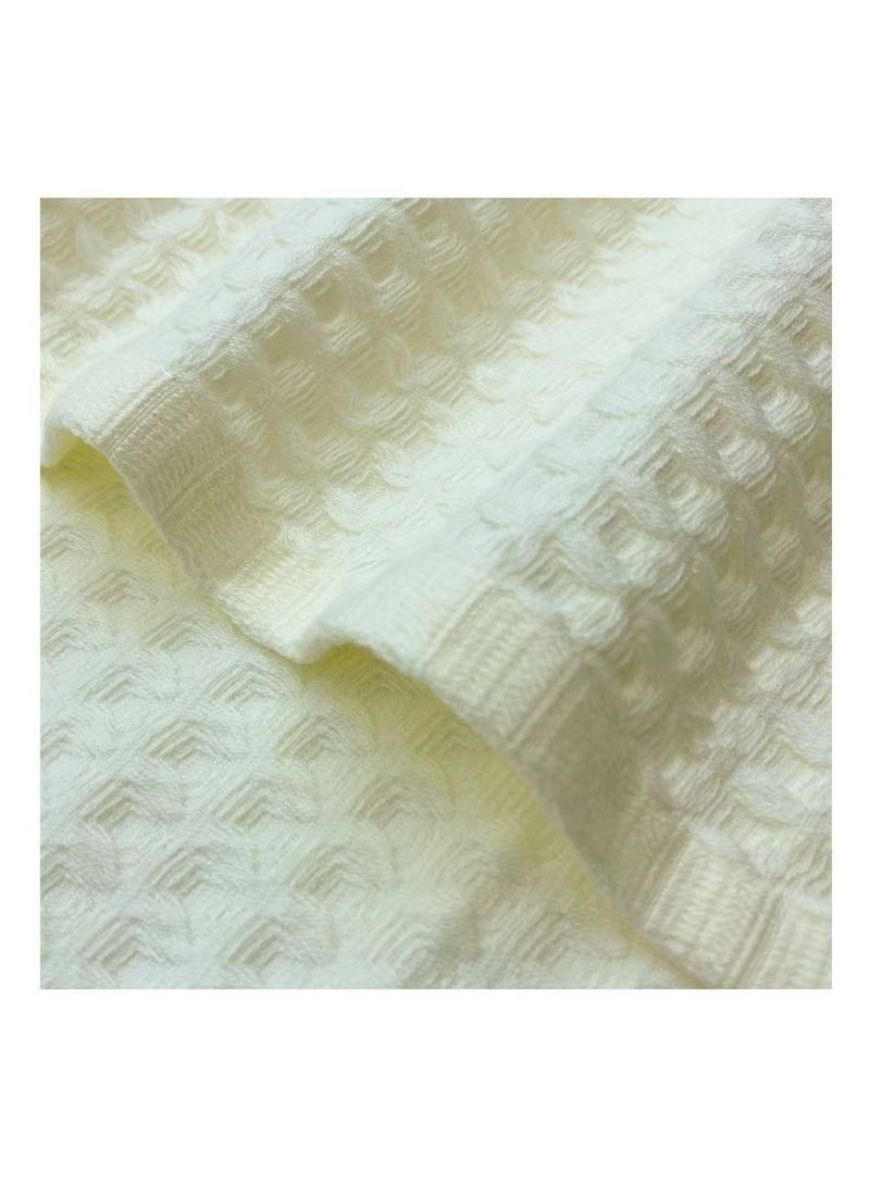 100% cotton waffle Japanese style bath towel (70 * 140cm), high water absorption, quick drying, soft, hotel quality bathroom towel and SPA (beige, bath towel 2 piece) - Image 2