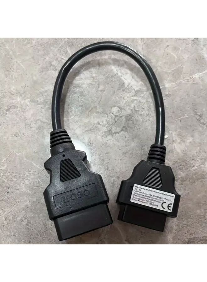 كابل تمديد OBD2 أسود 16 دبوس من الذكر إلى الأنثى، أداة تكييف ماسح ضوئي تشخيصي - Image 1