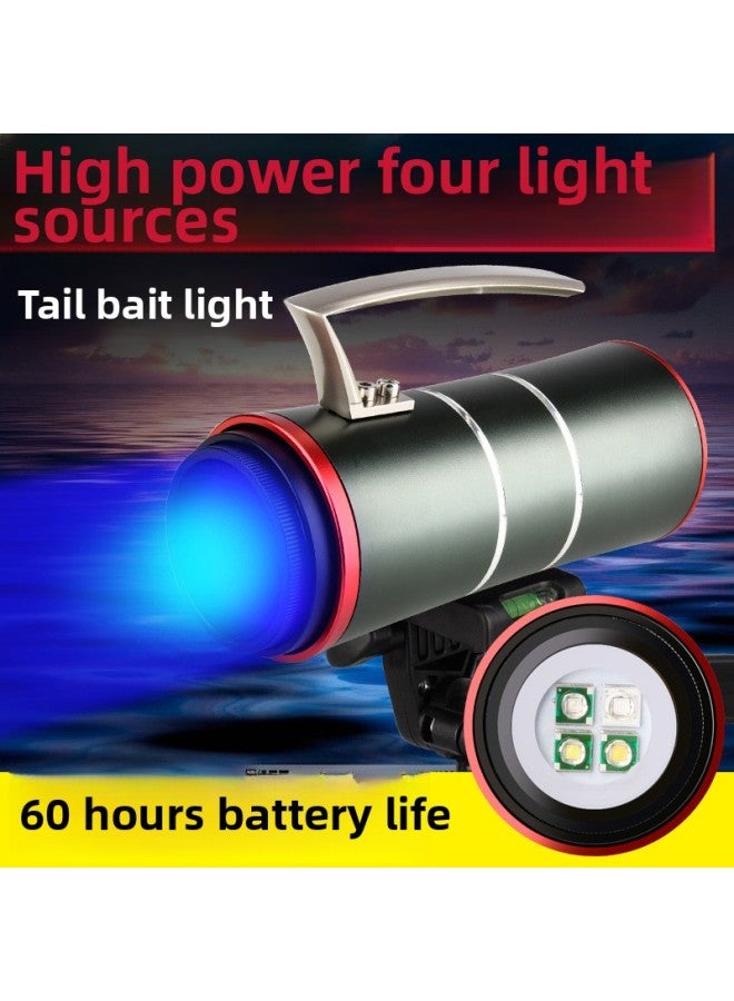 Fishing Lamp Night Fishing Lamp Purple Table Fishing Super Bright Light Fish Lamp High Power Blue Light Flashlight Xenon Luminous Four Light Source