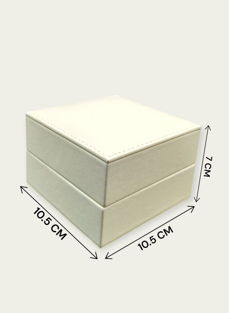 Al Seraj Luxury Bangle Jewellery Box Made in Dubai | Premium Rexine Exterior with Soft Suede Interior | Cream Beige Bracelet & Bangle Storage Box | Elegant Jewellery Gift & Display Box - Image 3