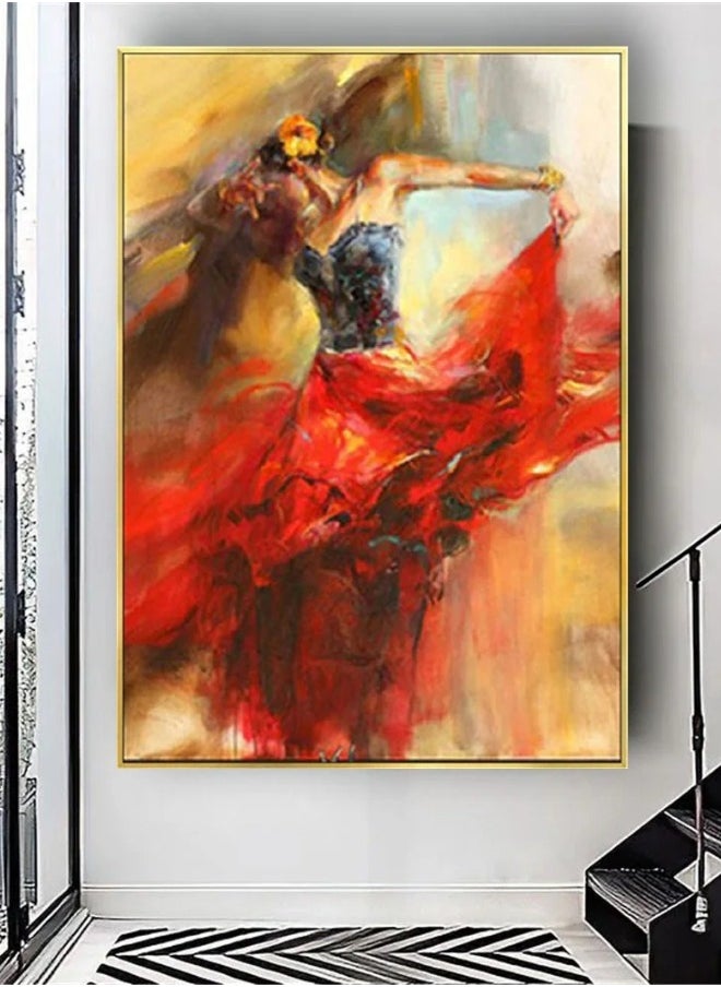Generic - Hand Copied By Famous Artist Spanish Flamenco Dancer Oil Paintings Woman Art Painting On Canvas Hight Quality Wall Decor Picture - Image 1