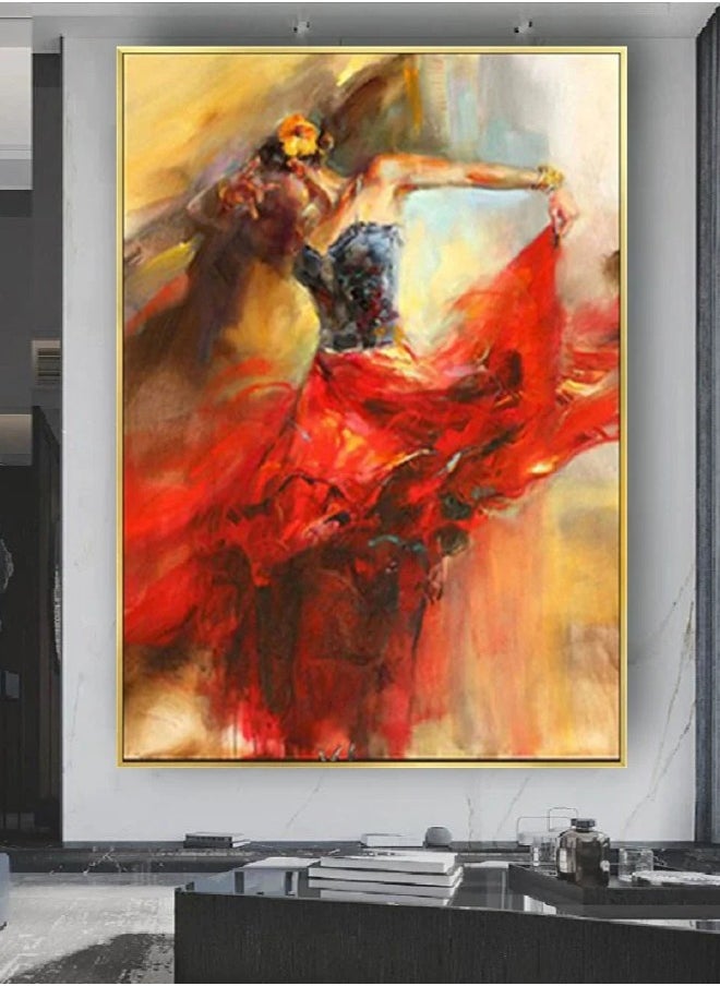 Generic - Hand Copied By Famous Artist Spanish Flamenco Dancer Oil Paintings Woman Art Painting On Canvas Hight Quality Wall Decor Picture - Image 1