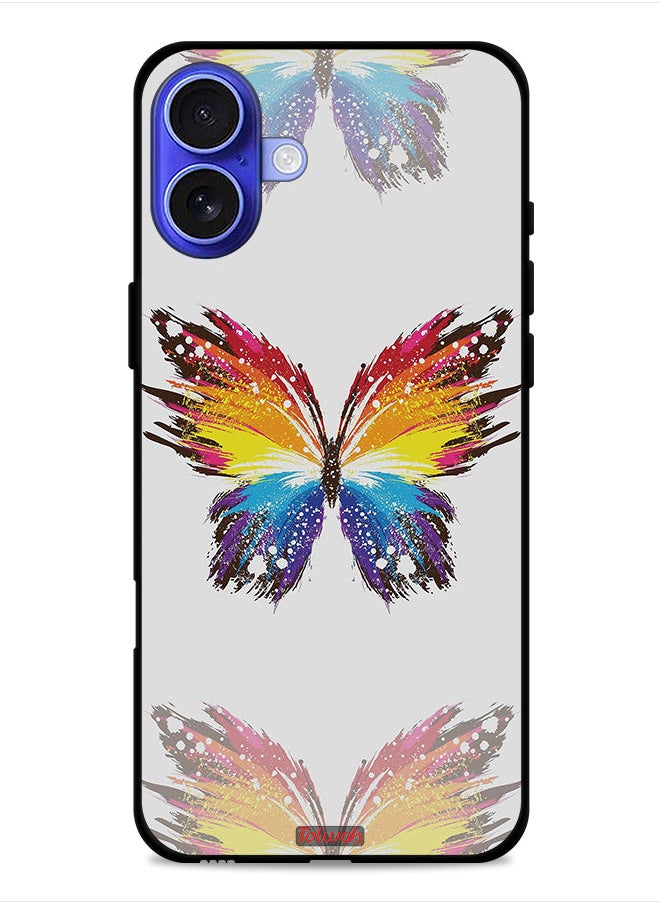 Tolwak - Apple iPhone 16 Protective Case Cover Digital Art Simple Background Minimalism Butterfly - Image 1
