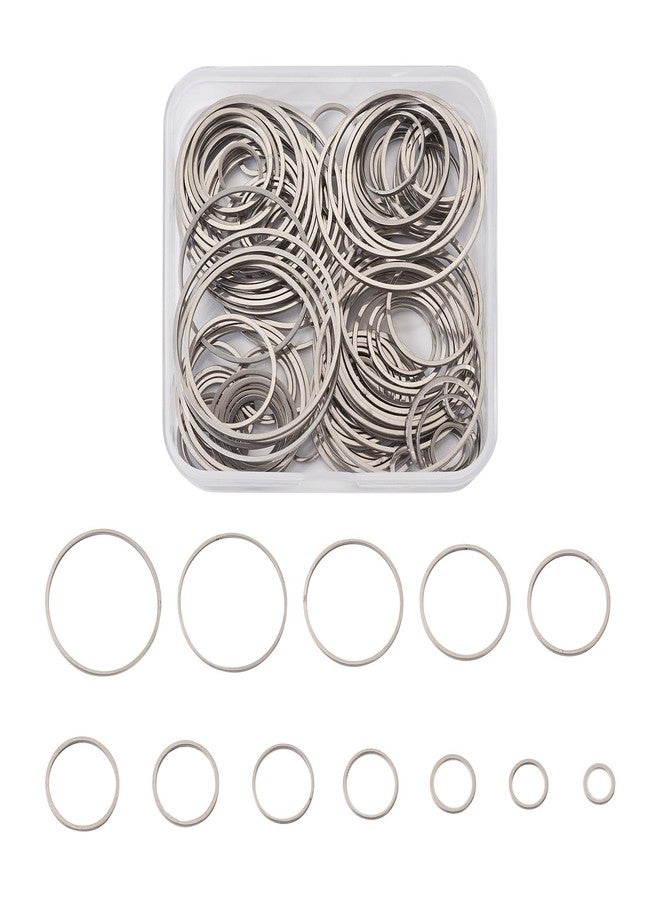 KISSITTY 120Pcs 12 Style 304 Stainless Steel Linking Ring Earrings Beading Hoop Earring Circle Round Earring Finding Round Open Bezel Pendant Frame for Bracelet Jewelry Making Key Chain Crafting - Image 1