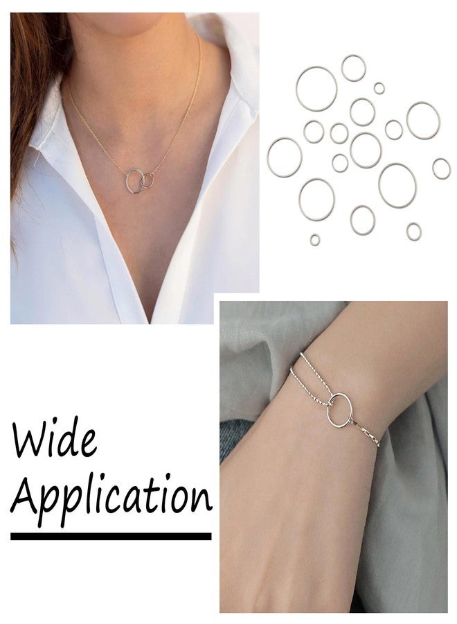 KISSITTY 120Pcs 12 Style 304 Stainless Steel Linking Ring Earrings Beading Hoop Earring Circle Round Earring Finding Round Open Bezel Pendant Frame for Bracelet Jewelry Making Key Chain Crafting - Image 3