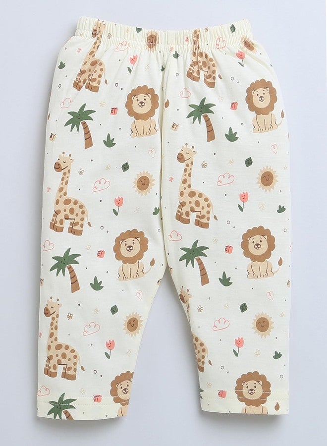 BUMZEE Cream Baby Boys Full Sleeves Jabla & Pyjama Set Age - 6-9 Months (Peb9115D-crm) - Image 4