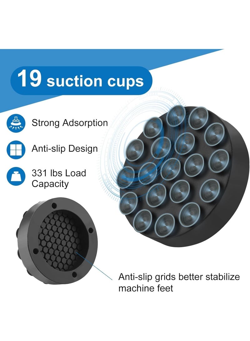 NANAO 4 Pcs Anti Vibration Pads for Washing Machine, Heavy-Duty Shock Absorption Silicone Suction Cup Feet, Anti-Slip Noise Reduction Pads for Washer, Dryer (Black)​ - Image 3