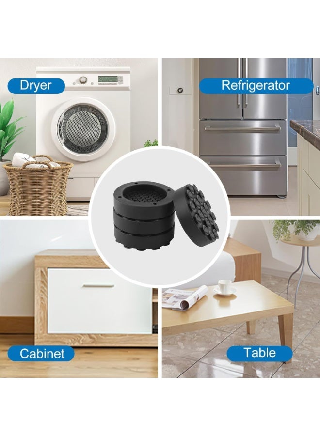 NANAO 4 Pcs Anti Vibration Pads for Washing Machine, Heavy-Duty Shock Absorption Silicone Suction Cup Feet, Anti-Slip Noise Reduction Pads for Washer, Dryer (Black)​ - Image 5