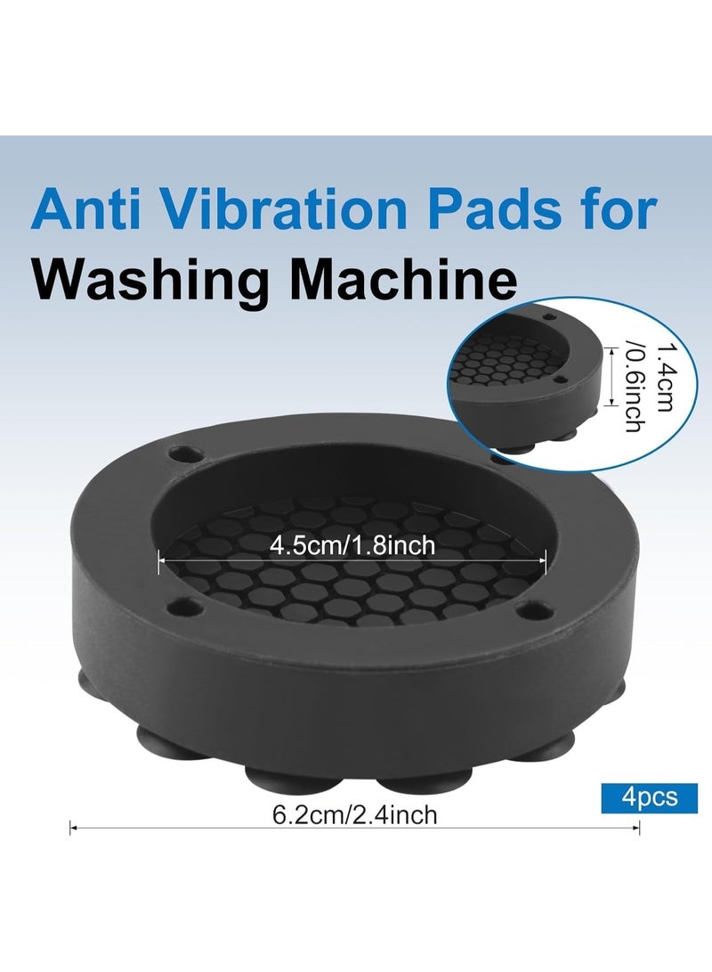 NANAO 4 Pcs Anti Vibration Pads for Washing Machine, Heavy-Duty Shock Absorption Silicone Suction Cup Feet, Anti-Slip Noise Reduction Pads for Washer, Dryer (Black)​ - Image 4