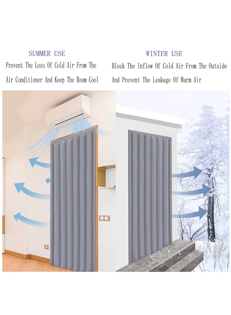 Heavy Duty Thermal Insulated Door Curtain - Winter Doorway Cover, Soundproof Barrier Tapestry Blanket, Windproof & Waterproof for Cold Protection in Living Room (W31.49*H82.68 in/80*210cm)  - Image 4
