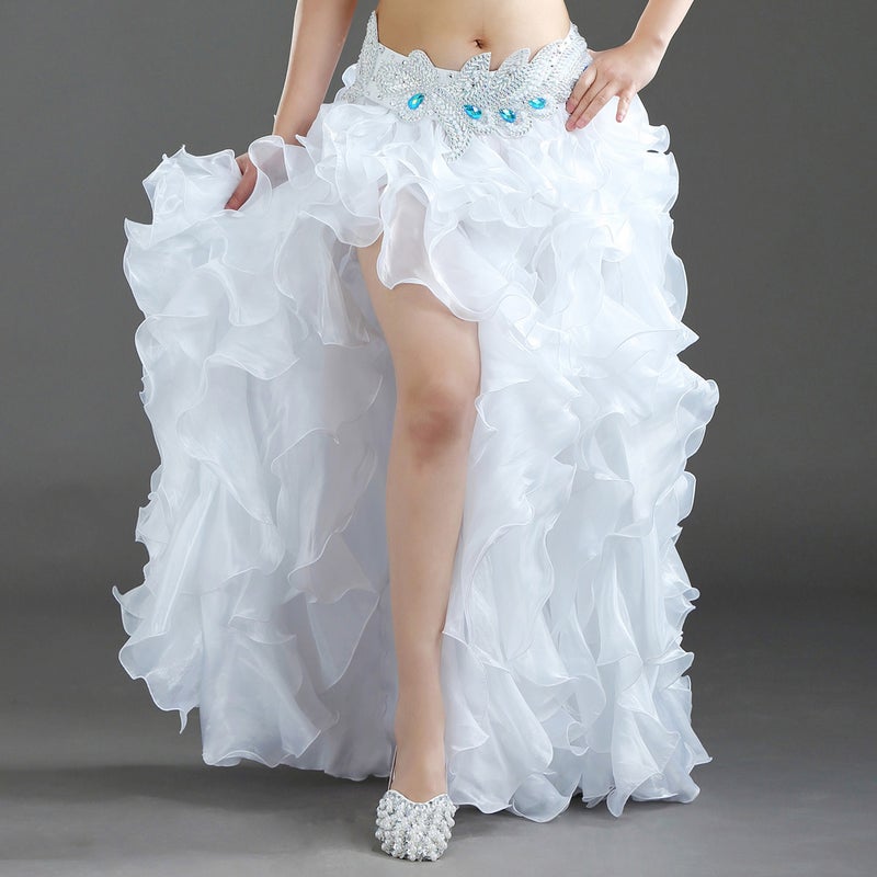 Belly Dance Layered Ruffle Skirt High-Quality Costume Dark purple  - Image 4