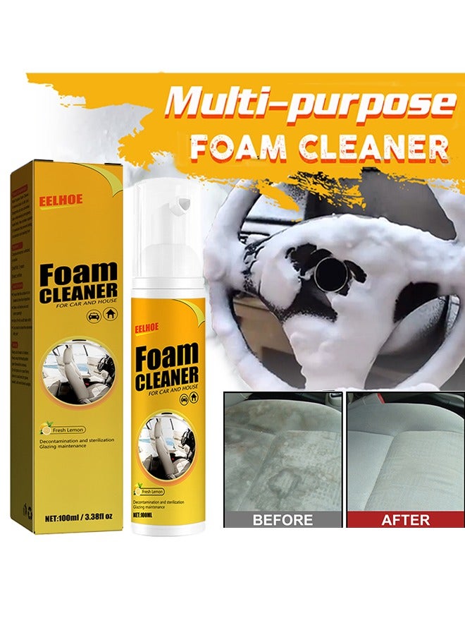 إيلهو منظف الرغوة ، تنظيف داخلي للسيارة ، منظف خال من الشحوم لجميع الأغراض منظف رغوي بخاخ نكهة الليمون لمطبخ منزل السيارة - 100 مل - Image 1