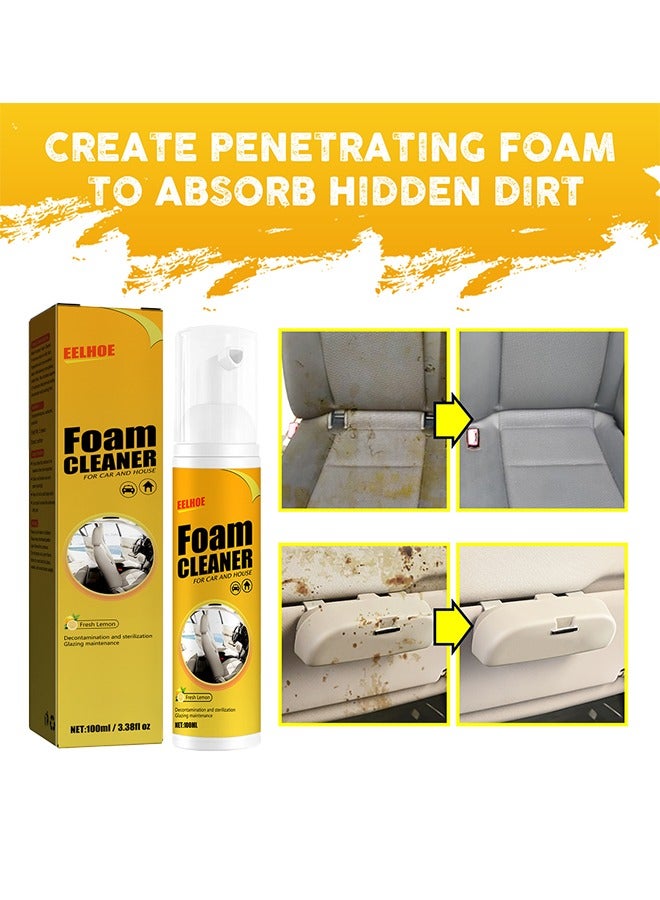 إيلهو منظف الرغوة ، تنظيف داخلي للسيارة ، منظف خال من الشحوم لجميع الأغراض منظف رغوي بخاخ نكهة الليمون لمطبخ منزل السيارة - 100 مل - Image 4