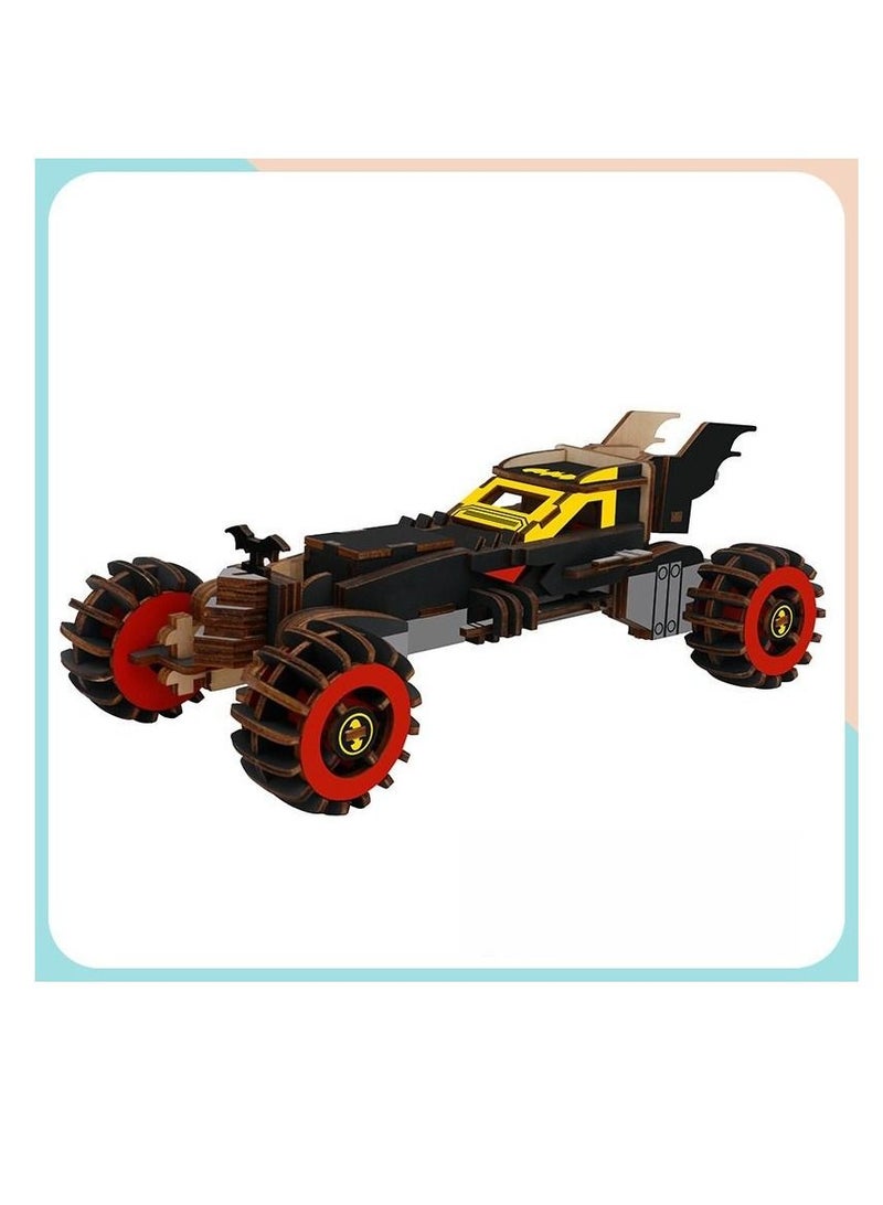 Children's Wooden Three-Dimensional 3d Jigsaw Puzzle Batman Chariot Model Ornaments Diy Children's Educational Handmade Male Toys