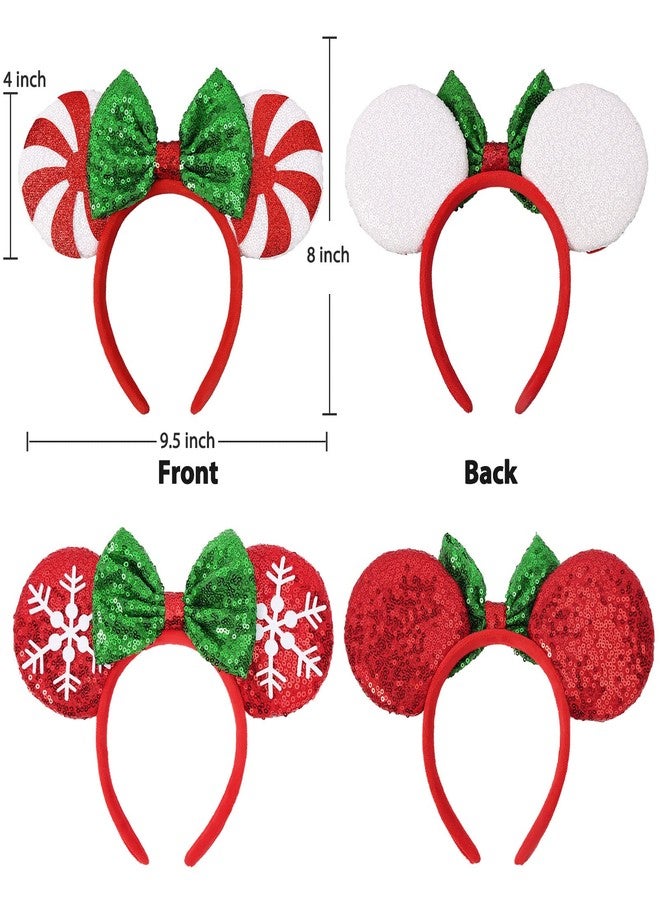 ETLUK Christmas Mouse Ears Headbands, Shiny Party Ears Accessories for Christmas Park and Adults/Kids - Image 2