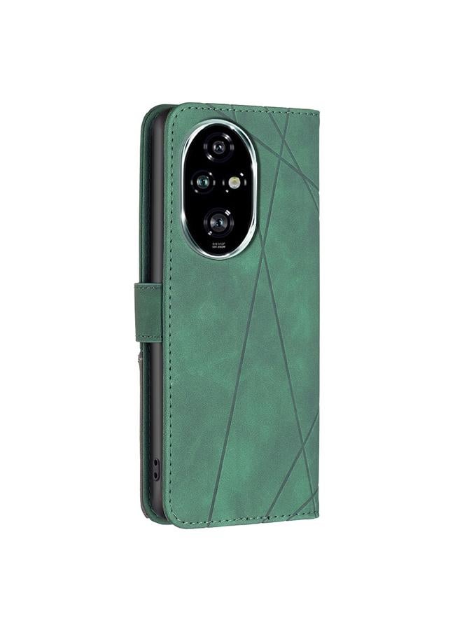 S-TOP Case For Honor 200 Pro Magnetic Buckle Rhombus Texture Leather Phone Case - Image 3