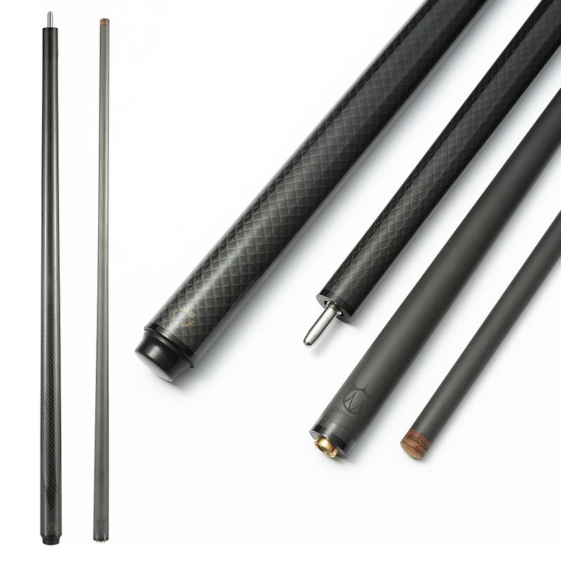 CROWN ME Carbon Fiber Pool Cue Stick 12.8mm Tip Billiard Carbon Fiber cue, 58" Pool Table Sticks, Weight Adjustable Design -18OZ,18.4OZ,19OZ,20OZ - Image 1