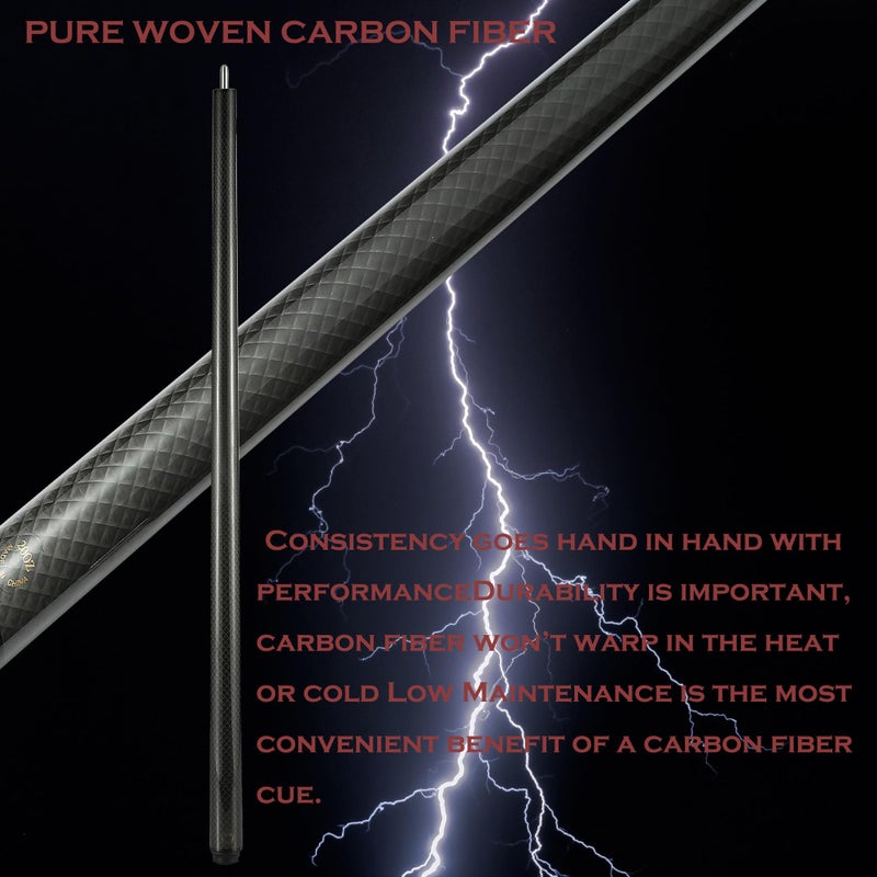 CROWN ME Carbon Fiber Pool Cue Stick 12.8mm Tip Billiard Carbon Fiber cue, 58" Pool Table Sticks, Weight Adjustable Design -18OZ,18.4OZ,19OZ,20OZ - Image 4