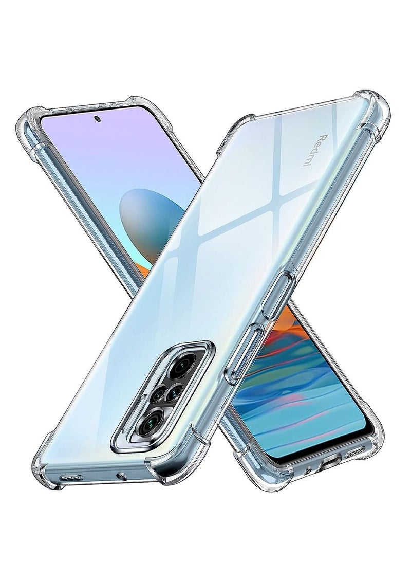 CATANES غطاء واقي شفاف من TPU لهاتف Xiaomi Redmi Note 10S 4G، غطاء شفاف ناعم بأربع زوايا - Image 1