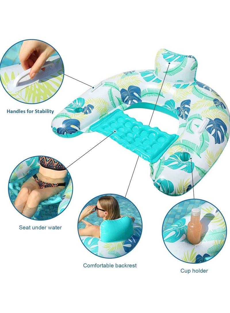CMGTYYD Inflatable Pool Float Chair Lounge for Adults Pool Floaties Chair with Cup Holder Water Floating Chair for Summer Beach Swimming Pool Toys Beach Pool Party Toys for Adults Kids 2 Pack - Image 5