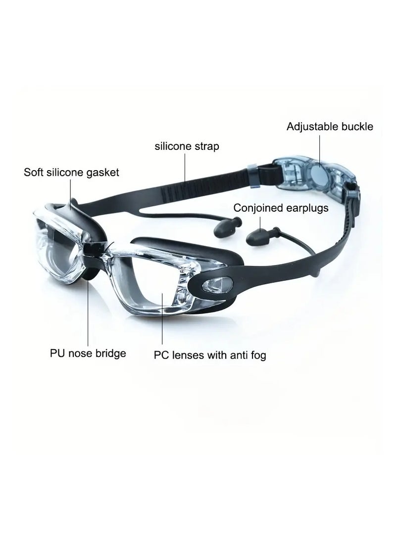Goolsky Anti-Fog, Waterproof Swim Goggles with Adjustable Strap & Earplugs - Comfort Fit for Men & Women, Ideal for Training & Play - Image 2