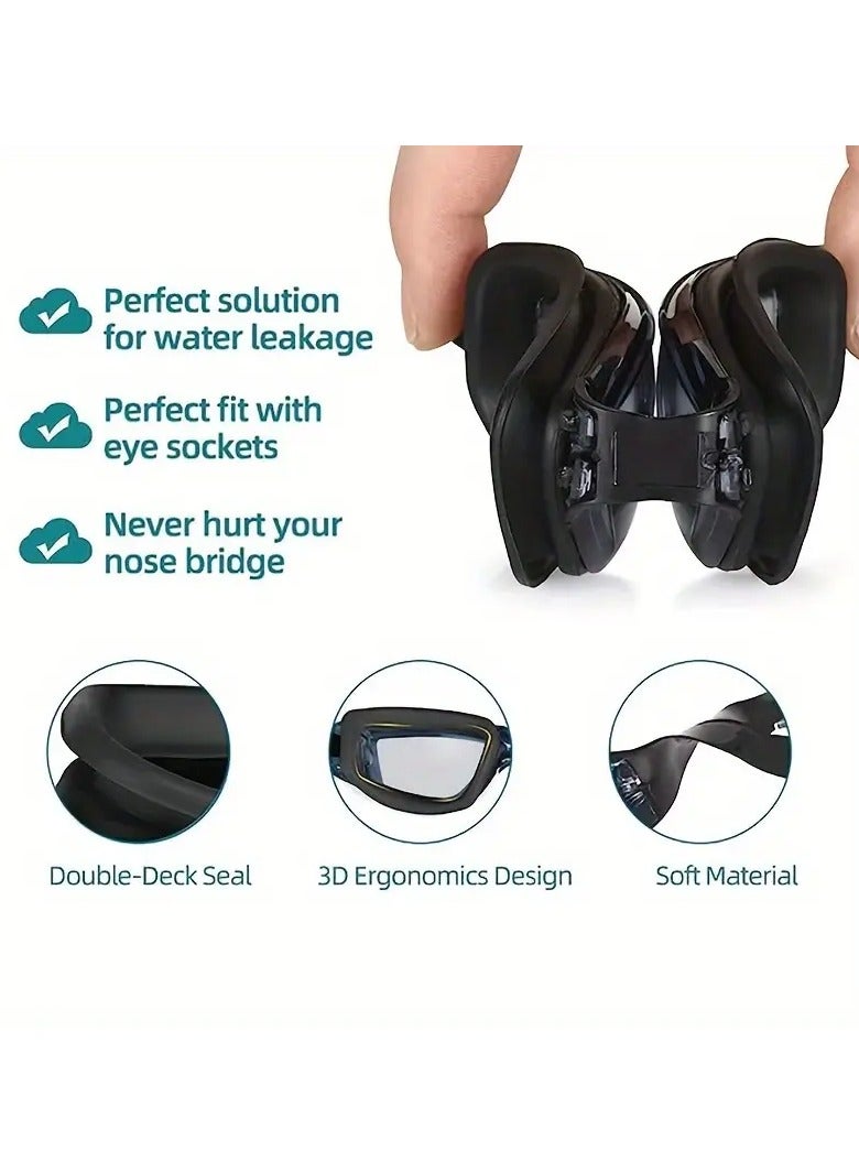 Goolsky Anti-Fog, Waterproof Swim Goggles with Adjustable Strap & Earplugs - Comfort Fit for Men & Women, Ideal for Training & Play - Image 4