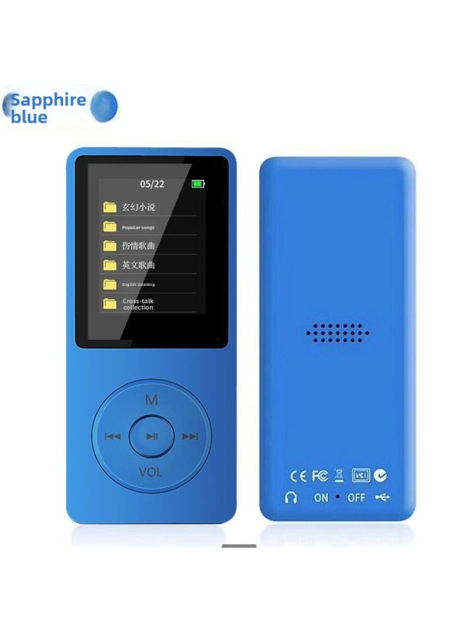 MP3 Player - Bluetooth MP3 Player for Students - Blue without bluetooth, 32g memory/mp4 function + bluetooth head - Portable Music Player, English Learning Dictionary, Walkman, Wireless Study, Mp4 Support, Exam Listening - Image 1