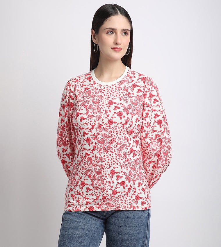 Paisley Printed Full Sleeves Top
