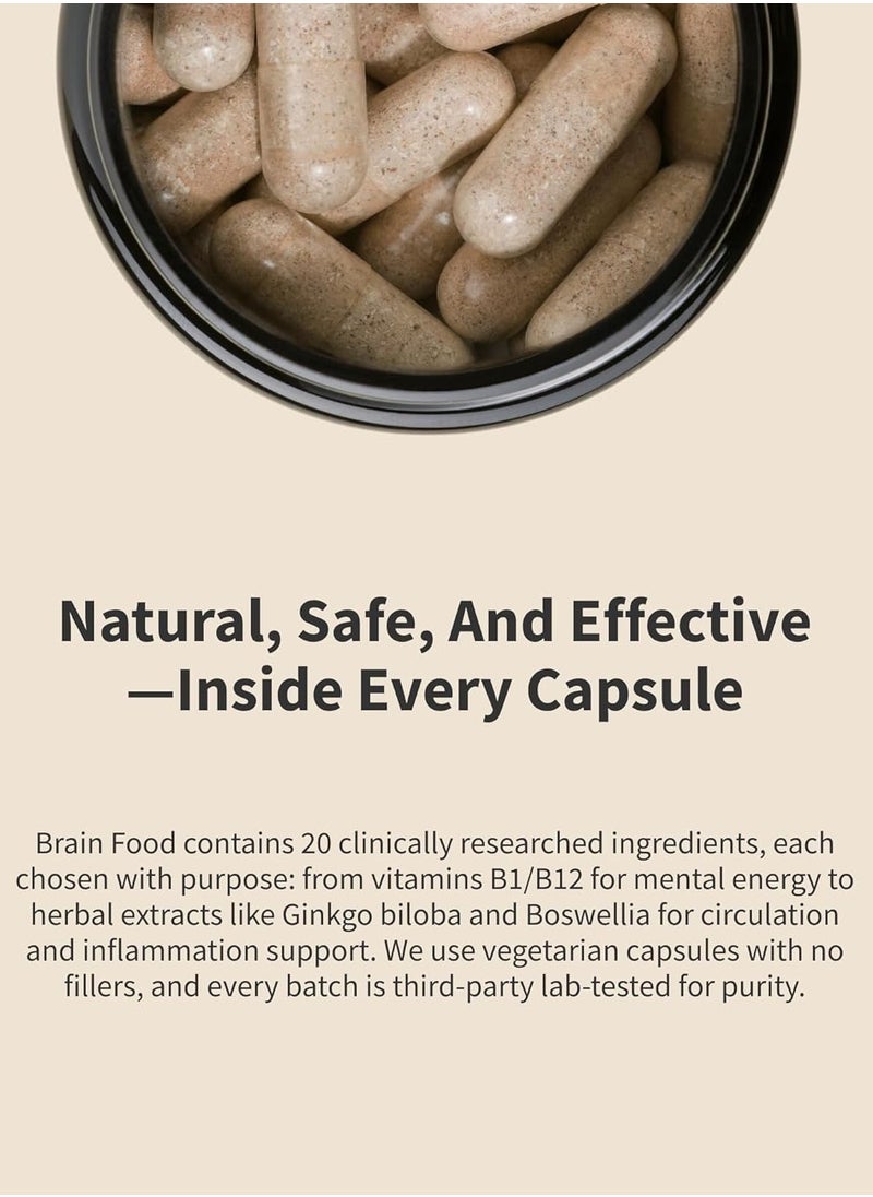 SNAP SUPPLEMENTS - غذاء الدماغ مركب لدعم الذاكرة والتركيز مع مستخلص الباكوبا وهوبرزين أ وفيتاكولين ومكمل غذائي - 60 كبسولة - Image 1