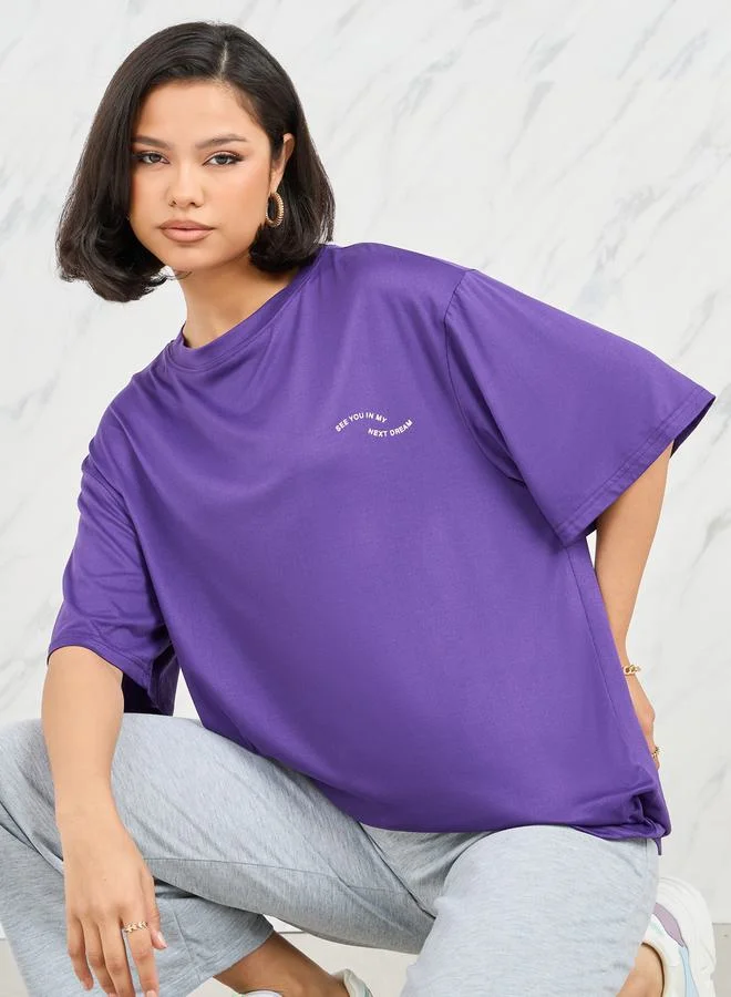 Take Two Oversized See You In My Next Dream Print T-Shirt