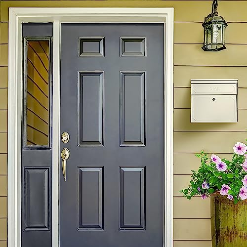 Mail Boss 7173 Townhouse Locking Security Wall Mount Mailbox, Cream White - Image 2