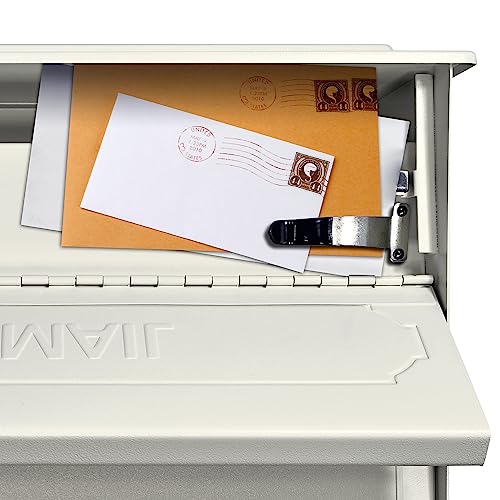Mail Boss 7173 Townhouse Locking Security Wall Mount Mailbox, Cream White - Image 4
